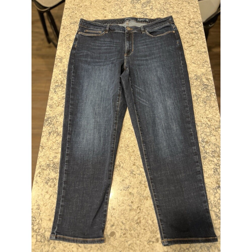 J Jill Jeans Size 18P Blue Denim Boyfriend Straight Leg Ankle Mid Rise Casual